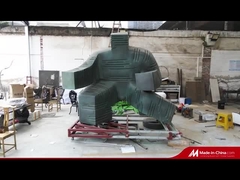 The bronze abstract sculpture was installed