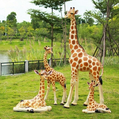 Outdoor Garden Lawn Resin Art Sculpture Giraffe Ornament 300cm Height