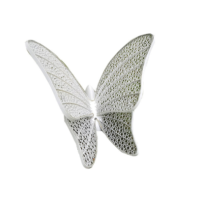 Iron Fabrication Indoor Metal Sculptures White Spray Painted Butterfly Garden Decoration