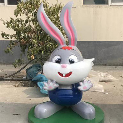 Fiberglass Rabbit Sculpture Group Outdoor Garden Decoration