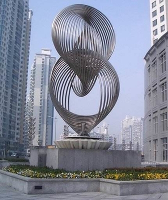 ODM Stainless Steel Abstract Sculpture Mirror SS Circular Tube Connecting Sculpture