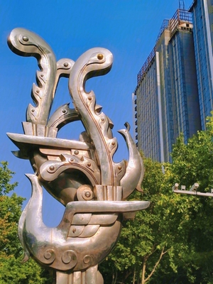 ODM Stainless Steel Spray Painted art Sculpture Outdoor Furnishings
