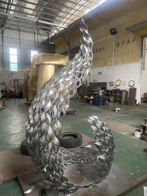 Custom Stainless Steel Abstract Sculpture Outdoor Water Feature Pool Decorative Sculpture