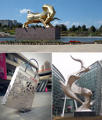 Design city mall plaza park campus large stainless steel art modern abstract creative sculpture furnishings