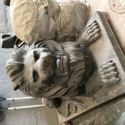 Entrance Outdoor Metal Sculpture Cast Bronze Metal Lion Statue