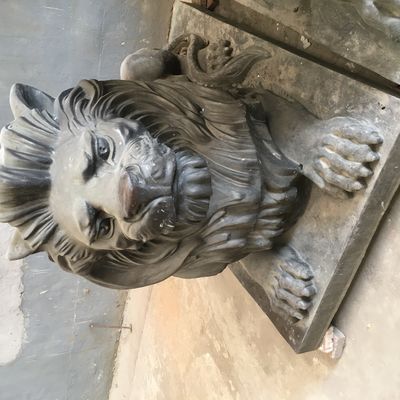 Entrance Outdoor Metal Sculpture Cast Bronze Metal Lion Statue