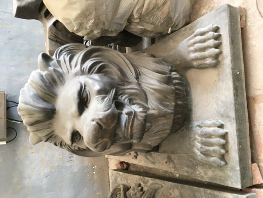 Entrance Outdoor Metal Sculpture Cast Bronze Metal Lion Statue