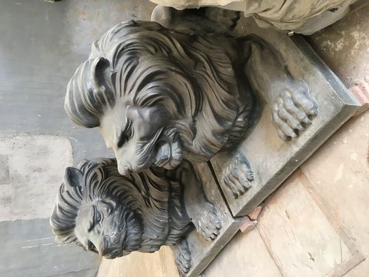 Entrance Outdoor Metal Sculpture Cast Bronze Metal Lion Statue