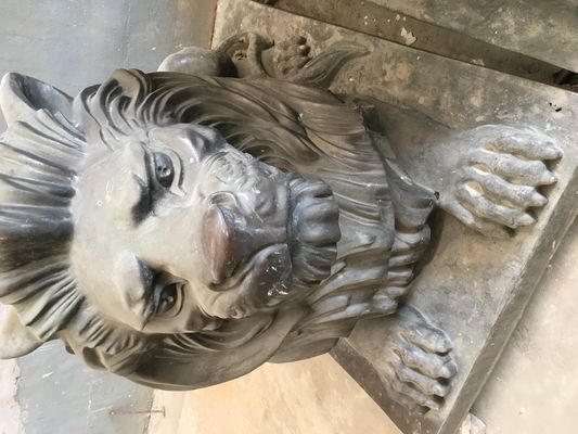 Entrance Outdoor Metal Sculpture Cast Bronze Metal Lion Statue