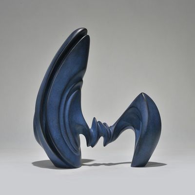 Third Blue Resin Art Sculpture Interior Contemporary Abstract Sculpture Decoration