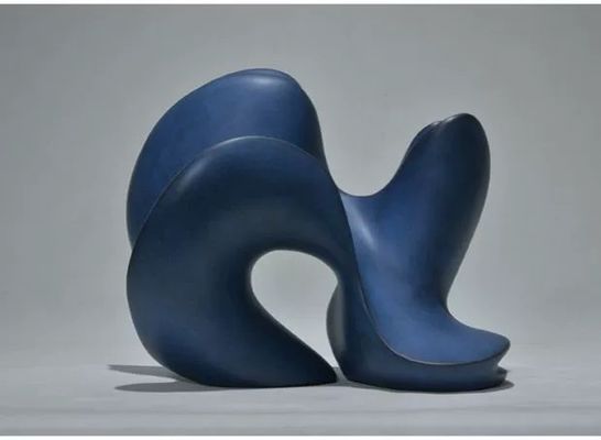 Blue Custom Resin Sculpture Matte Abstract Form Sculpture Club Exhibition Decoration