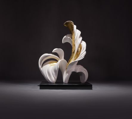 Abstract Resin Art Sculpture White Devil'S Advocate Sculpture Tone Aureate
