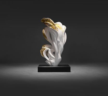 Abstract Resin Art Sculpture White Devil'S Advocate Sculpture Tone Aureate