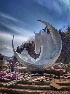Resin Large Outdoor Metal Sculpture White Metal Yard Sculptures