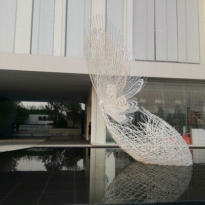 Butterfly Metal Water Fountain Sculpture Tube Woven Stainless Steel Wire Sculpture