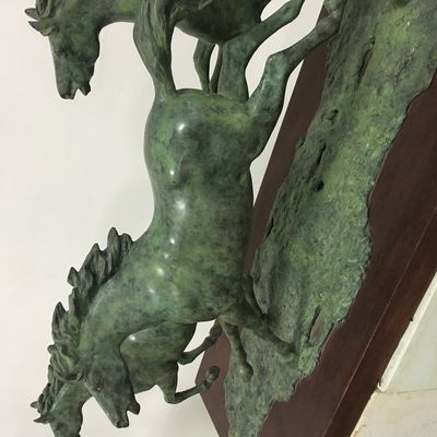 Abstract Cast Large Bronze Horse Statue , Cabinet Contemporary Animal Sculpture