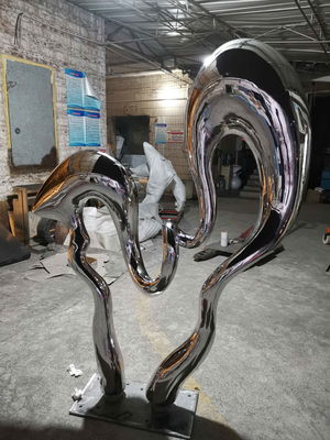 Stainless Steel Outdoor Abstract Sculpture Polishing Large Modern Garden Sculptures