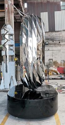 Abstract metal sculpture diamond glazed patio exhibition hall decorated with stainless steel crafts