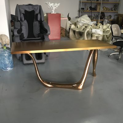 Custom Made Sculpture Furniture Metal Abstract Art Stainless Steel Electroplated Table