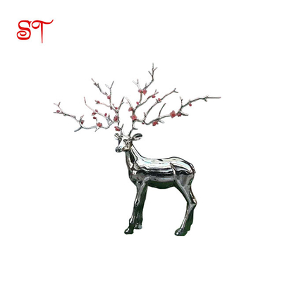 Indoor Rangifer tarandus Modern Garden Stainless reindeer Steel Metal Sculpture