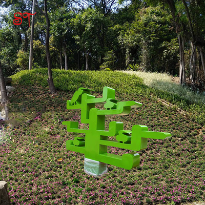 Campus Resin Art Sculpture Bird Modern Landscape Green SS Metal