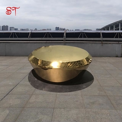 Modern Style  Luxury Gold Bronze Round Top Coffee Table Hotel Living Room High Fashion Furniture Statues