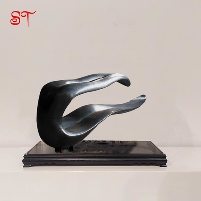 Shopping Mall Decoration Tongue Stainless Steel Statue Black Modern Metal Sculptures Art Statuary