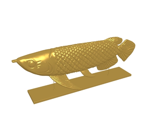 Handicraft Plated Champagne Gold Fish Sculpture For Swimming Pool Tabletop Decoration