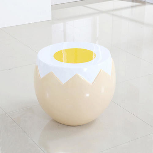 Egg Table Chair Furniture Sculptures , Resin Modern Table Sculptures