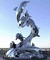 Casting Metal Art Sculptures Pentium Dolphin Mirror Sculpture