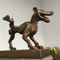 Small Cast Bronze Dog Sculpture Cartoon Style Brass Animal Statues
