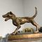 Small Cast Bronze Dog Sculpture Cartoon Style Brass Animal Statues