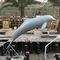 Stainless Steel Dolphin Group Metal Animal Sculptures Pool Decoration Sky Blue Paint