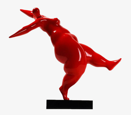 Resin Wall Mounted Metal Sculpture Red Abstract Portrait Sculpture Office Desk Decoration