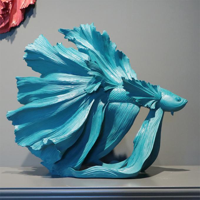 Realistic Resin Fish Sculpture , Interior Contemporary Metal Wall